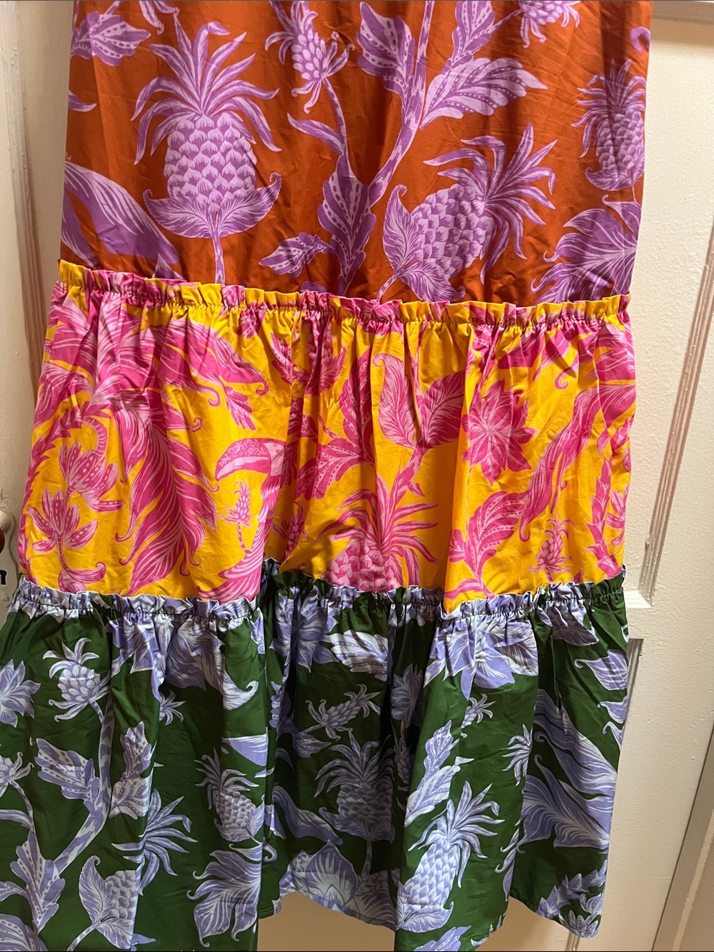 Farm Rio Tiered Tropical Swing midi Dress size XL NEW - Picture 6 of 10